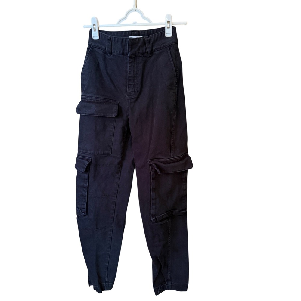 Tna Cargo Pants Women Size 0 Black Supply High Waisted Utility Streetwear
